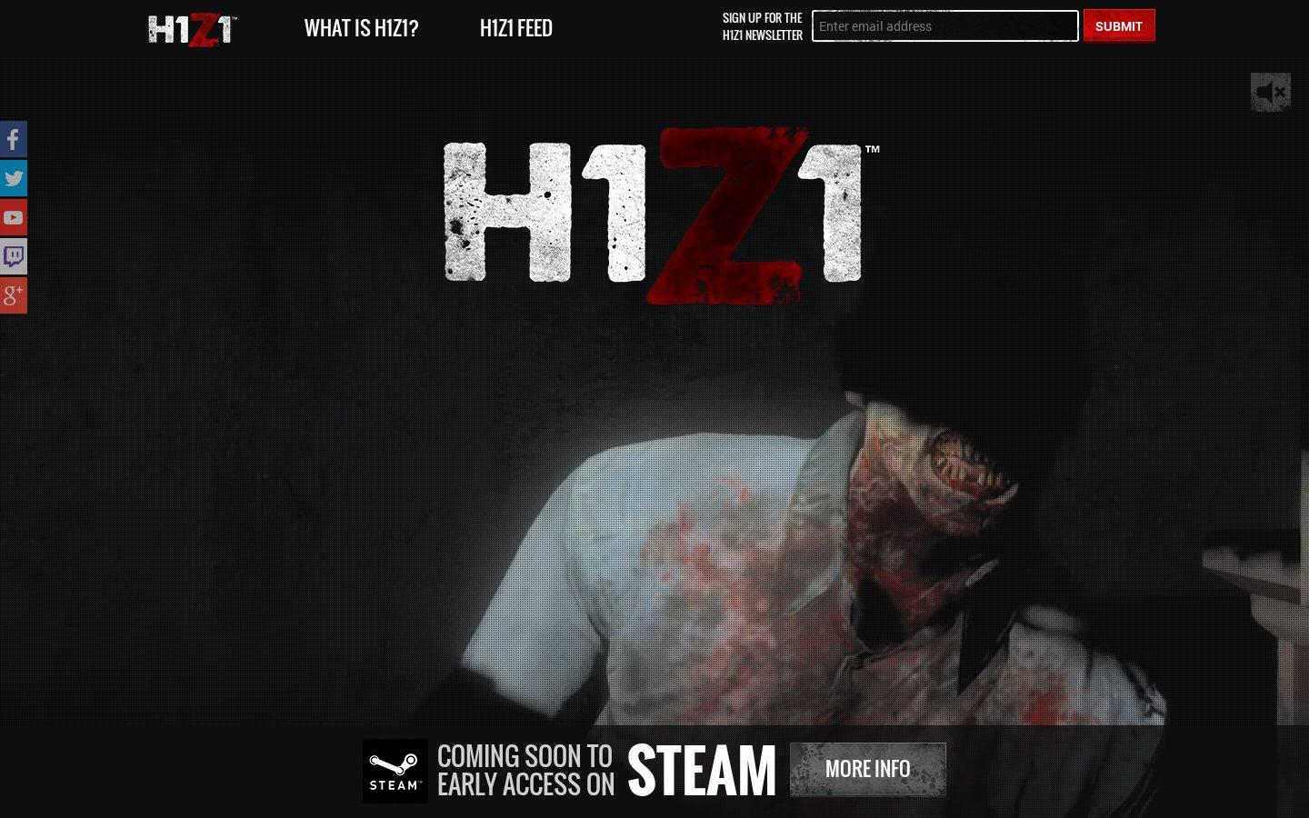 Sony Online Entertainment website screenshot: H1Z1 — Home
